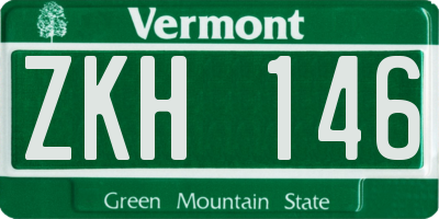 VT license plate ZKH146