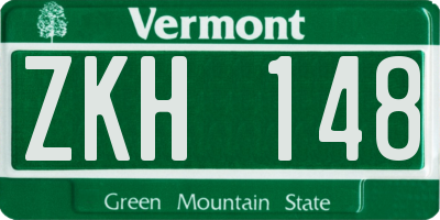 VT license plate ZKH148