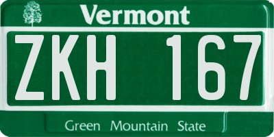 VT license plate ZKH167