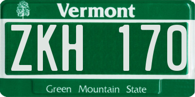 VT license plate ZKH170