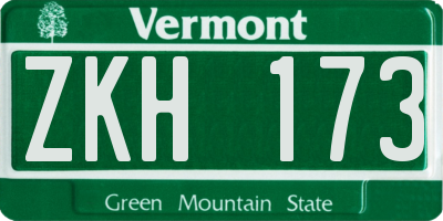 VT license plate ZKH173
