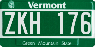 VT license plate ZKH176