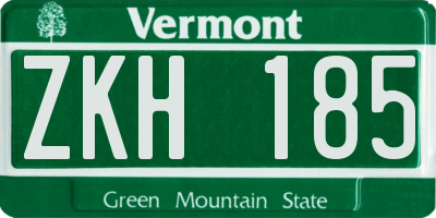 VT license plate ZKH185