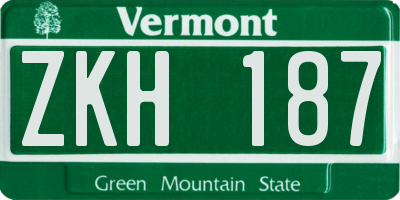 VT license plate ZKH187