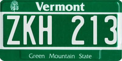 VT license plate ZKH213