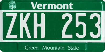 VT license plate ZKH253