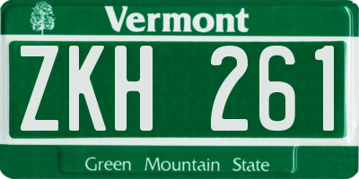 VT license plate ZKH261