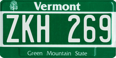 VT license plate ZKH269