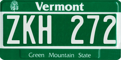VT license plate ZKH272