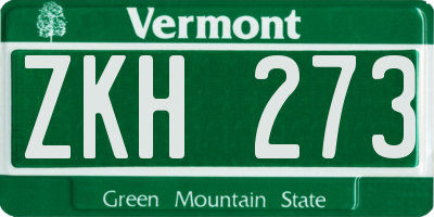 VT license plate ZKH273