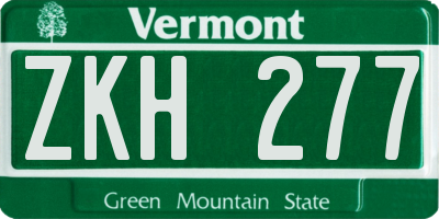 VT license plate ZKH277