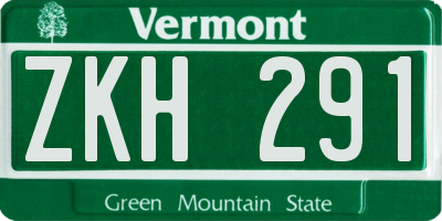 VT license plate ZKH291