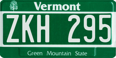 VT license plate ZKH295