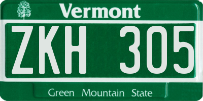 VT license plate ZKH305