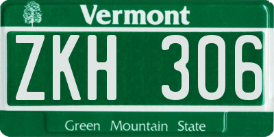 VT license plate ZKH306