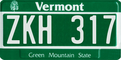 VT license plate ZKH317