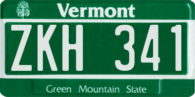 VT license plate ZKH341