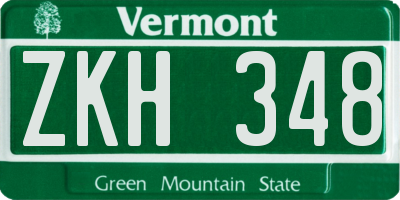 VT license plate ZKH348