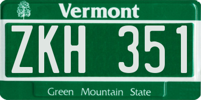 VT license plate ZKH351