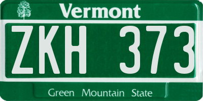 VT license plate ZKH373