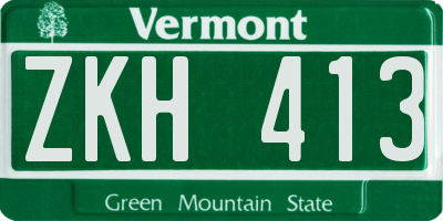 VT license plate ZKH413