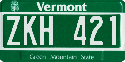 VT license plate ZKH421
