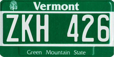 VT license plate ZKH426