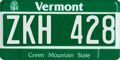 VT license plate ZKH428