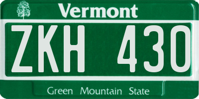 VT license plate ZKH430