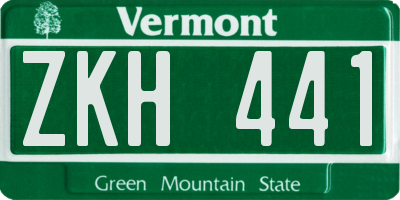 VT license plate ZKH441