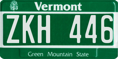 VT license plate ZKH446