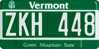 VT license plate ZKH448