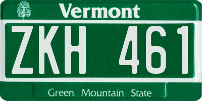 VT license plate ZKH461