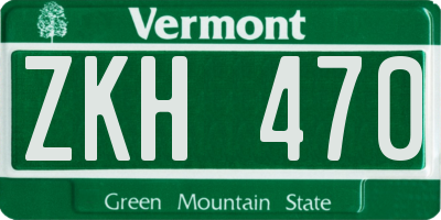VT license plate ZKH470