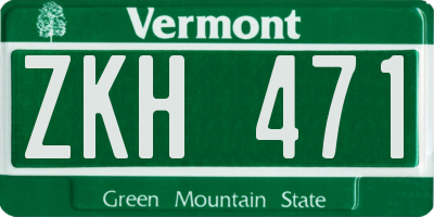 VT license plate ZKH471