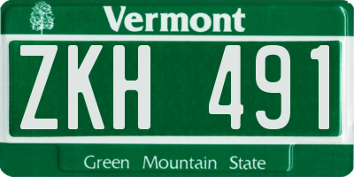 VT license plate ZKH491