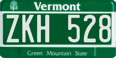 VT license plate ZKH528