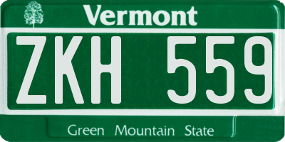 VT license plate ZKH559