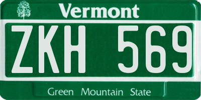 VT license plate ZKH569