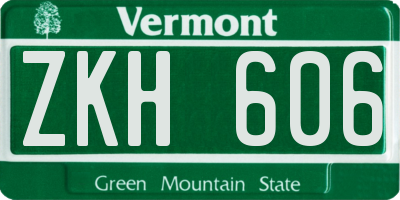 VT license plate ZKH606