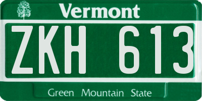 VT license plate ZKH613