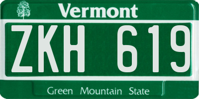 VT license plate ZKH619