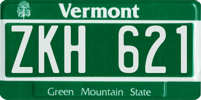 VT license plate ZKH621