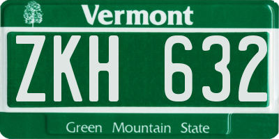 VT license plate ZKH632