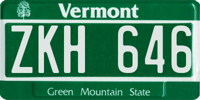 VT license plate ZKH646