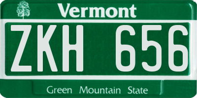 VT license plate ZKH656