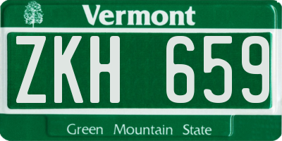 VT license plate ZKH659