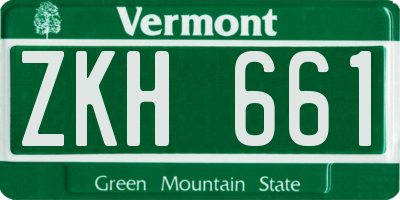 VT license plate ZKH661