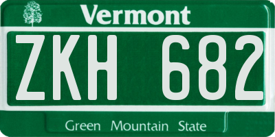 VT license plate ZKH682