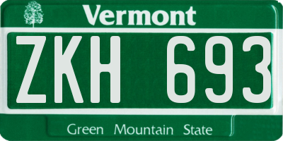 VT license plate ZKH693